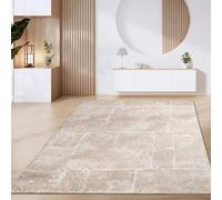 Paco Home Tapis De Salon Poils Ras Vintage Motifs Modernes Géométriques Marron Beige, Dimension:240x340 cm, Couleur:Marron 5