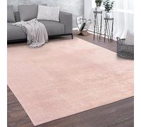 Paco Home Tapis De Salon Tapis Poils Ras Design Monochrome Moderne Rosa_Rose, Dimension:60x100 cm
