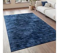 Paco Home Tapis De Salon Tapis Vintage Poils Ras Fait Main Haut De Gamme 100% Viscose, Dimension:160x230 cm, Couleur:Bleu