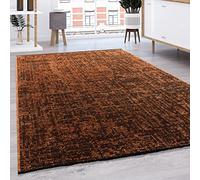 Paco Home Tapis De Salon Tissage Plat Moderne Uni Pastel Franges, Dimension:60x100 cm, Couleur:Cuivre