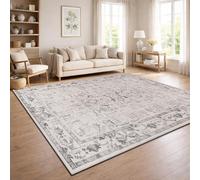 Paco Home Tapis Vintage Boho Moderne Salon Ras Court Lavable Antiderapant Gris 160x220 cm