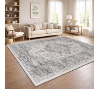 Paco Home Tapis De Salon Vintage Poil Court Style Boho Lavable Antiderapant Entretien Facile Design Retro Moderne, Couleur:Grey 2, Dimension:200x280 cm