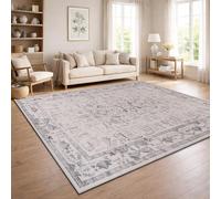 Paco Home Tapis De Salon Vintage Poil Court Style Boho Lavable Antiderapant Entretien Facile Design Retro Moderne, Couleur:Argent, Dimension:120x160 cm