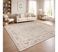 Paco Home Tapis De Salon Vintage Poil Court Style Boho Lavable Antiderapant Entretien Facile Design Retro Moderne, Couleur:Beige 4, Dimension:120x160 cm