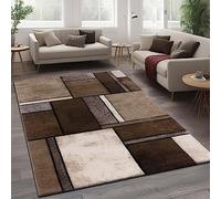 Paco Home Tapis Design à Carreaux Contour Trendy Tape l'oeil Gris Marron Beige, Dimension:240x330 cm