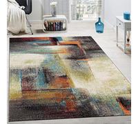 Paco Home Tapis Design à Carreaux Contour Trendy Tape l'oeil Multicolore, Dimension:240x340 cm