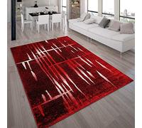 Paco Home Tapis Design Moderne Poil Court Trendy Rouge Crème Moucheté, Dimension:70x250 cm