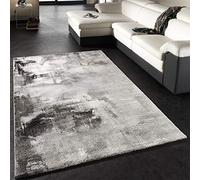 Paco Home Tapis Design Moderne Toile Splash Marbré, Couleur:Gris, Dimension:80x150 cm