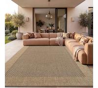 Paco Home Tapis d'extérieur Look Jute - Naturel & Noir, Robuste & Élégant, Idéal pour Terrasse & Salon, Beige 1, 120x170 cm