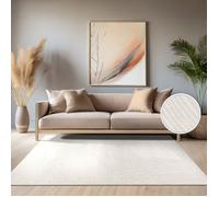 Paco Home Tapis D'Extérieur Résistant Aux Intempéries Balcon Salon Motif Skandi Boho Uni Beige Crème Crème 240x340 cm