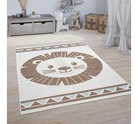 Paco Home Tapis Enfant Chambre d'enfant Tapis De Jeux Garçon Fille Effet 3D Lion Beige, Dimension:160x220 cm