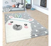 Paco Home Tapis Enfant Tapis Chambre Enfant Couleurs Pastel Modernes, Motifs Adorables, Effet 3D, Dimension:133 cm carré, Couleur:Gris
