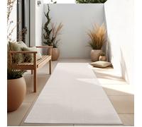 Paco Home Tapis Extérieur Balcon Terrasse Tapis Cuisine Uni Motif Moucheté Blanc Cassé 80x150 cm