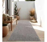 Paco Home Tapis Intérieur Et Extérieur Balcon Terrasse Tapis Cuisine Monochrome Moucheté, Dimension:80x250 cm, Couleur:Gris