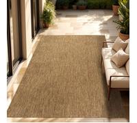 Paco Home Tapis Intérieur Et Extérieur Balcon Terrasse Tapis Cuisine Monochrome Moucheté, Dimension:140x200 cm, Couleur:Café