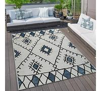 Paco Home Tapis Extérieur Tapis Cuisine Balcon Terrasse Divers Motifs Couleurs Tailles, Dimension:160x220 cm, Couleur:Bleu