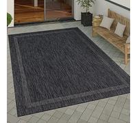 Paco Home Tapis Exterieur Terrasse Balcon Tapis Cuisine Moderne Motif Geometrique Motif Abstrait, Dimension:80x150 cm, Couleur:Anthracite
