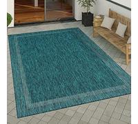 Paco Home Tapis Exterieur Terrasse Balcon Tapis Cuisine Moderne Motif Geometrique Motif Abstrait, Dimension:300x400 cm, Couleur:Turquoise