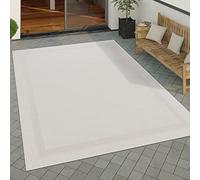 Paco Home Tapis Exterieur Terrasse Balcon Tapis Cuisine Moderne Motif Geometrique Motif Abstrait, Dimension:160x220 cm, Couleur:Blanc