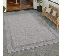 Paco Home Tapis Exterieur Terrasse Balcon Tapis Cuisine Moderne Motif Geometrique Motif Abstrait, Dimension:150 cm carré, Couleur:Gris 2