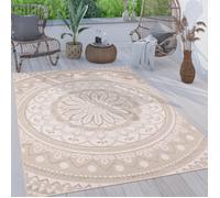 Paco Home Tapis Exterieur Terrasse Balcon Tapis Cuisine Oriental Boho Motif Marocain Beige 120x160 cm