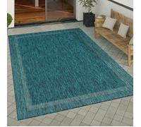 Paco Home Tapis Exterieur Terrasse Balcon Tapis Cuisine Moderne Motif Geometrique Motif Abstrait, Dimension:80x150 cm, Couleur:Turquoise