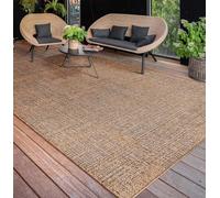 Paco Home Tapis Exterieur Terrasse Salon Cuisine Lavable en Machine Motif Boho Uni, Dimension:120x160 cm, Couleur:Beige 3