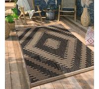Paco Home Tapis Exterieur Terrasse Salon Cuisine Motif Boho Motif Fleuri Motif Geometrique, Dimension:200x280 cm, Couleur:Anthracite 2