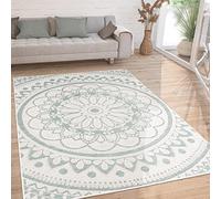 Paco Home Tapis Exterieur Terrasse Salon Cuisine Motif Oriental Marocain Moderne Ethnique Mandala, Dimension:80x150 cm, Couleur:Turquoise