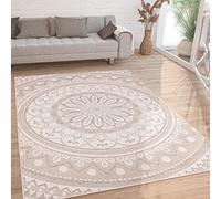 Paco Home Tapis Exterieur Terrasse Salon Cuisine Motif Oriental Marocain Moderne Ethnique Mandala, Dimension:200x280 cm, Couleur:Sable