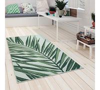 Paco Home Tapis Exterieur Terrasse Salon Cuisine Motif Palmiers Jungle Motif Fleuri Motif Boho Vert, Dimension:200 cm Rond, Couleur:Vert 4
