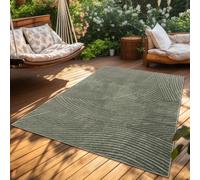 Paco Home Tapis Exterieur Terrasse Salon Cuisine Motif Scandinave Motif Boho Uni, Dimension:200x290 cm, Couleur:Vert 2