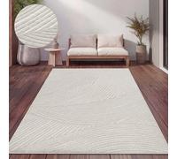 Paco Home Tapis Exterieur Terrasse Salon Cuisine Motif Scandinave Motif Boho Uni, Dimension:240x340 cm, Couleur:Crème 5