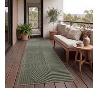 Paco Home Tapis D'Extérieur Résistant Aux Intempéries Balcon Salon Skandi Boho Arc-En-Ciel Gris Vert Vert 60x100 cm