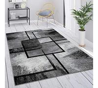 Paco Home Tapis Gris Tapis Salon Tapis Vintage Salon Poils Ras Géométrique Motif Abstrait, Dimension:200x290 cm, Couleur:Gris 4