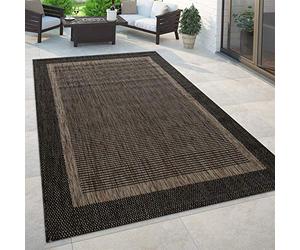 Paco Home Tapis Intérieur Et Extérieur Balcon Terrasse Cuisine Boho Moderne Oriental, Dimension:120x160 cm, Couleur:Anthracite