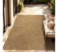 Paco Home Tapis Intérieur Et Extérieur Balcon Terrasse Tapis Cuisine Monochrome Moucheté, Dimension:200x280 cm, Couleur:Café