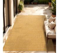 Paco Home Tapis Intérieur Et Extérieur Balcon Terrasse Tapis Cuisine Monochrome Moucheté, Dimension:200 cm carré, Couleur:Jaune
