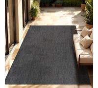 Paco Home Tapis Extérieur Balcon Terrasse Tapis Cuisine Uni Moucheté Sombre Gris 200x280 cm