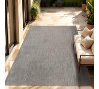 Paco Home Tapis Intérieur Et Extérieur Balcon Terrasse Tapis Cuisine Monochrome Moucheté, Dimension:300x400 cm, Couleur:Gris