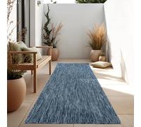 Paco Home Tapis Extérieur Balcon Terrasse Tapis Cuisine Uni Motif Moucheté Bleu 80x150 cm