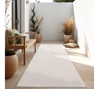 Paco Home Tapis Intérieur Et Extérieur Balcon Terrasse Tapis Cuisine Monochrome Moucheté, Dimension:80x150 cm, Couleur:Ivoire