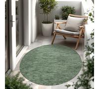 Paco Home Tapis Intérieur Et Extérieur Balcon Terrasse Tapis Cuisine Monochrome Moucheté, Dimension:80 cm Rond, Couleur:Vert