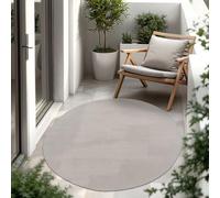 Tapis d'extérieur - PACO HOME - Uni - Blanc Cassé - 80 cm rond