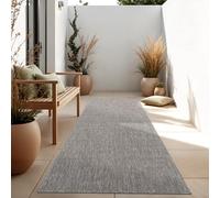 Paco Home Tapis Intérieur Et Extérieur Balcon Terrasse Tapis Cuisine Monochrome Moucheté, Dimension:80x150 cm, Couleur:Gris