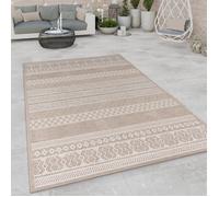 Paco Home Tapis Intérieur & Extérieur Balcon Cuisine Motif Boho Moderne Beige Blanc Cassé 60x100 cm