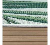 Paco Home Tapis Intérieur & Extérieur Balcon Terrasse Cuisine Jardin Moderne, Dimension:120 cm Rond, Couleur:Vert 5