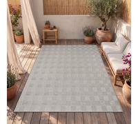 Paco Home Tapis Intérieur & Extérieur Balcon Terrasse Cuisine Motif Ethnique Boho Moderne, Dimension:150 cm carré, Couleur:Beige 8