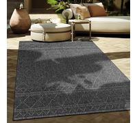 Paco Home Tapis Intérieur & Extérieur Balcon Terrasse Cuisine Motif Ethnique Boho Moderne, Dimension:240x340 cm, Couleur:Anthracite 2