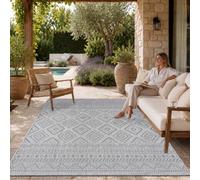 Paco Home Tapis Intérieur & Extérieur Balcon Terrasse Cuisine Motif Ethnique Boho Moderne, Dimension:80x250 cm, Couleur:Anthracite